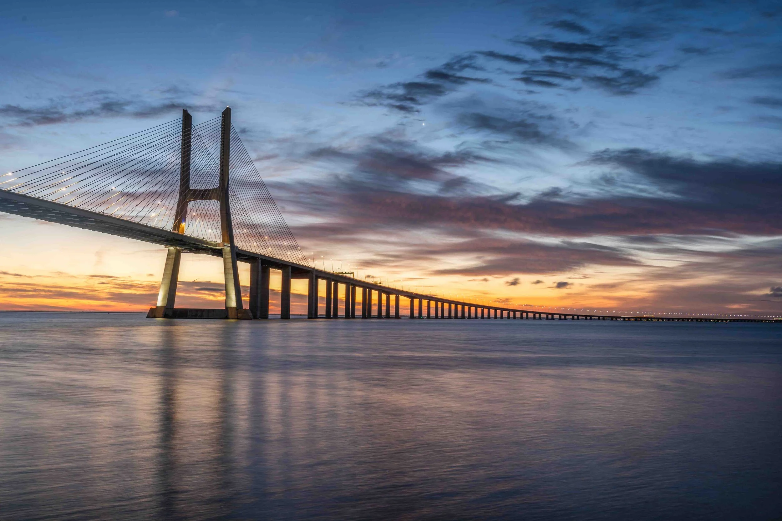 Vasco da Gama Bridge at sunrise