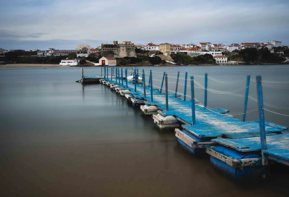 Minimalist composition with jetty and fort