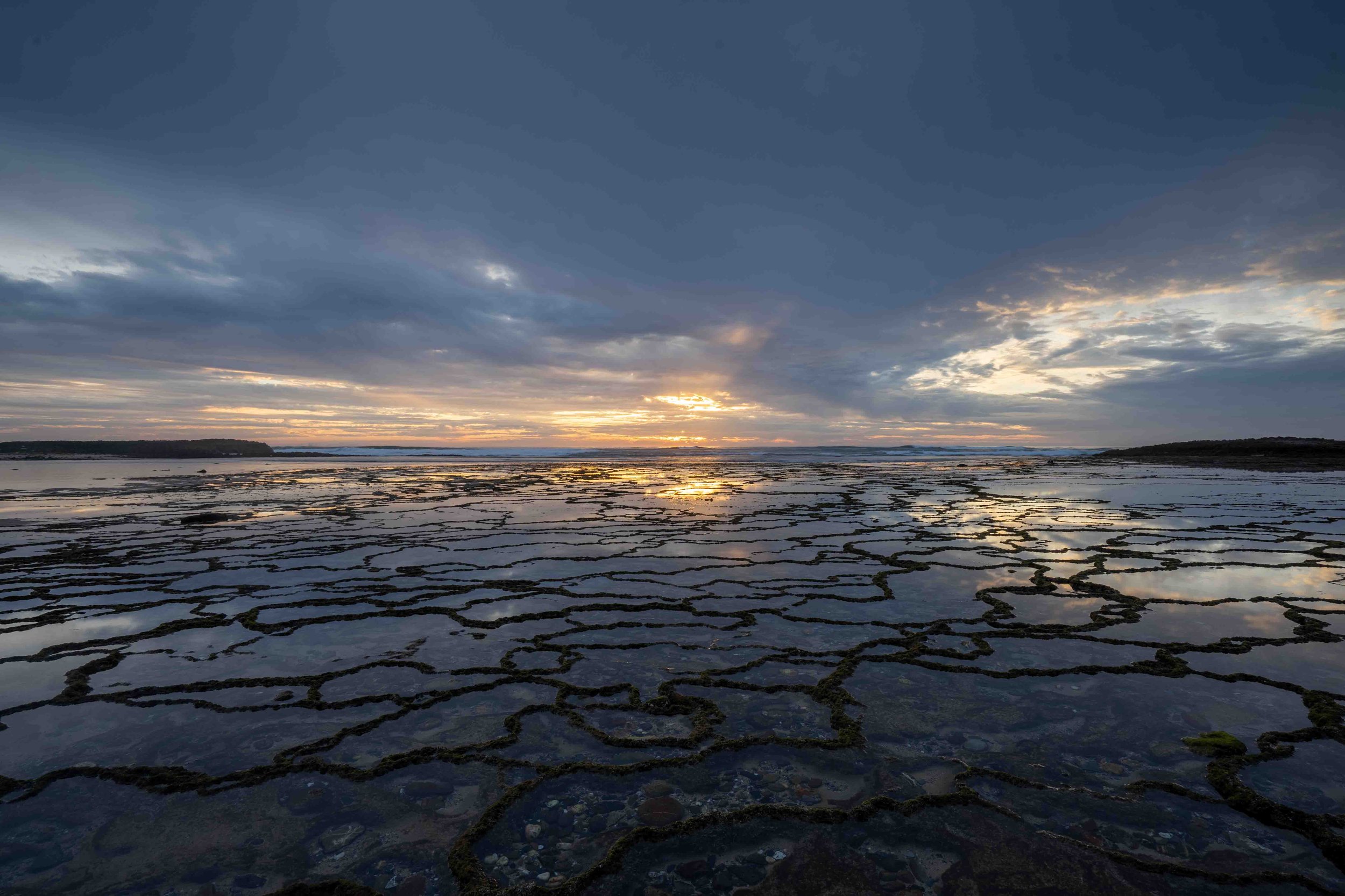 Reflections and warm light on the Alentejo coast