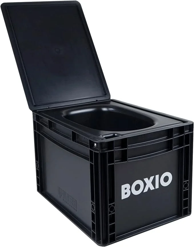 BOXIO – Toilet, Mobile Separation Toilet, Compact, Camping Toilet, 40 x 30 x 28 cm, Toilet for Travel, Travel, Boat, Garden, Black