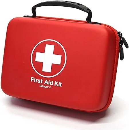 SHBC Compact First Aid Kit (228 Pieces) Designed for family emergencies. Waterproof Eva Case&amp;Bag is ideal for the car, boat, hiking, travel, office, sports, hunting.