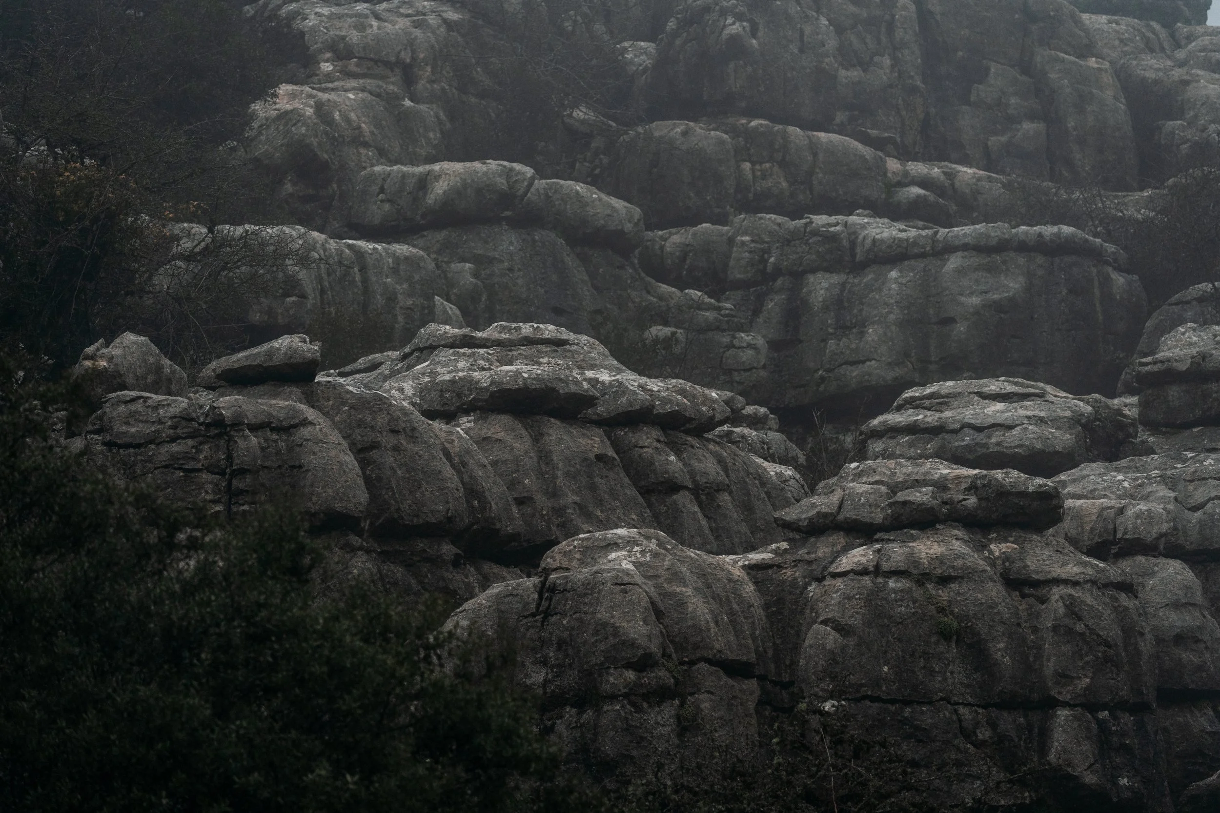 Close-up of weathered limestone at El Torcal