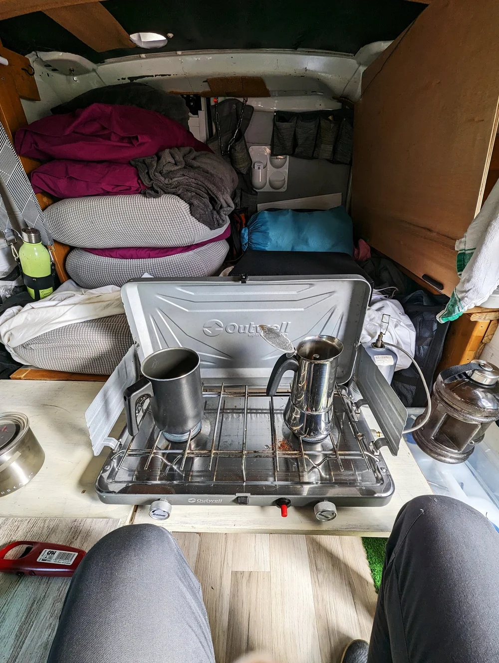 Vanlife coffee setup