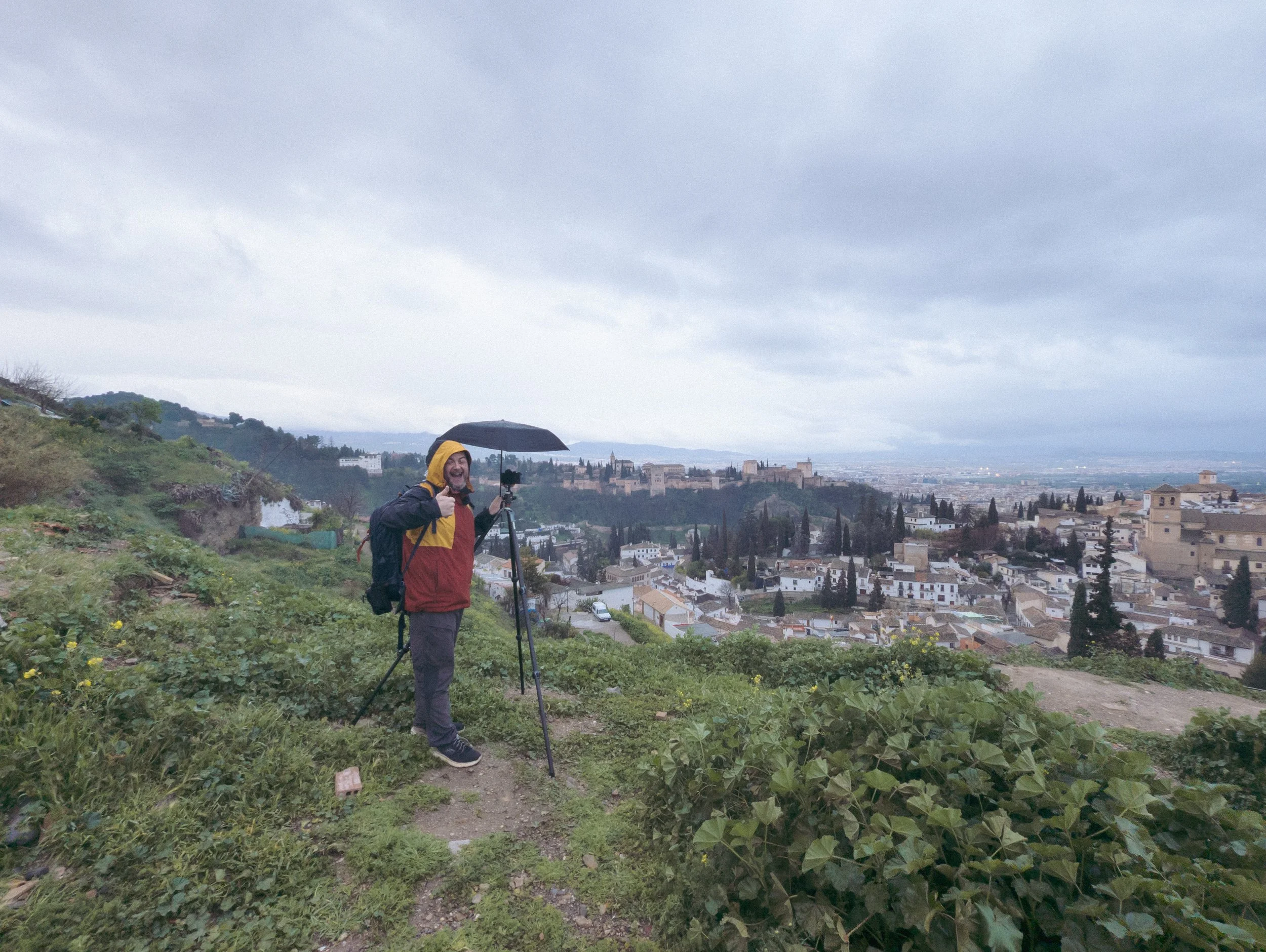 Rainy hike to the Alhambra viewpoint 1