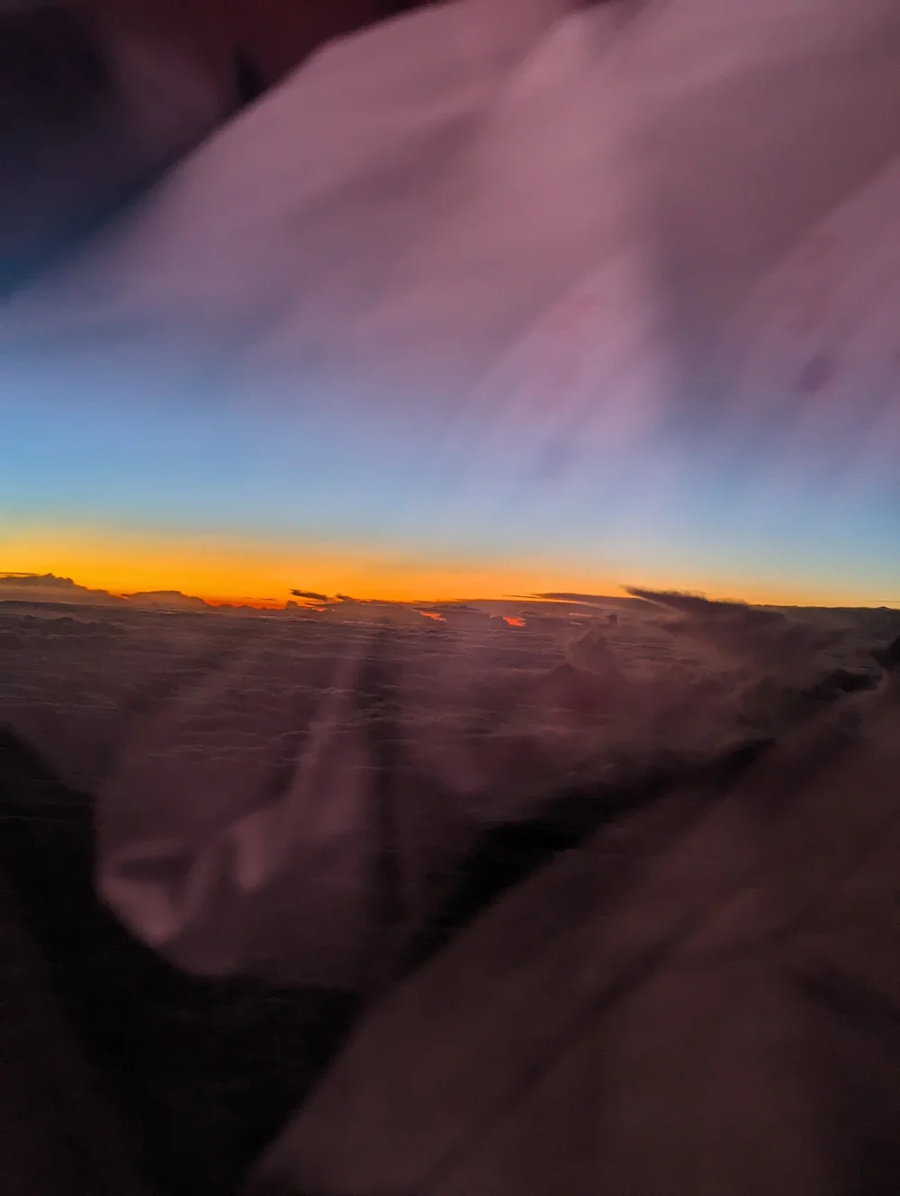 Epic sunrise from plane window