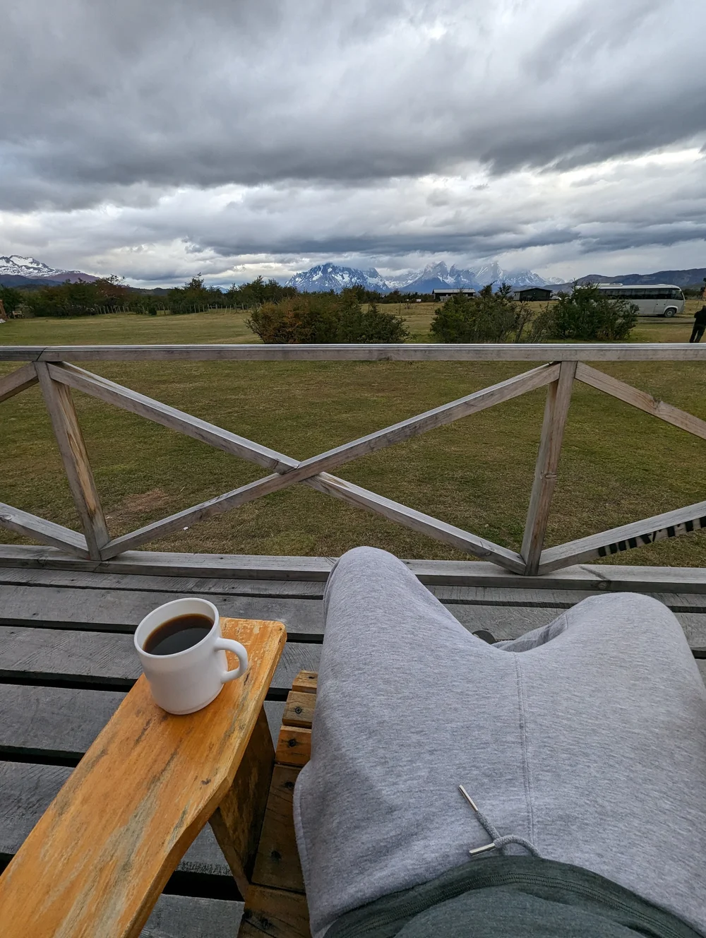 Coffee and mountains in Patagonia