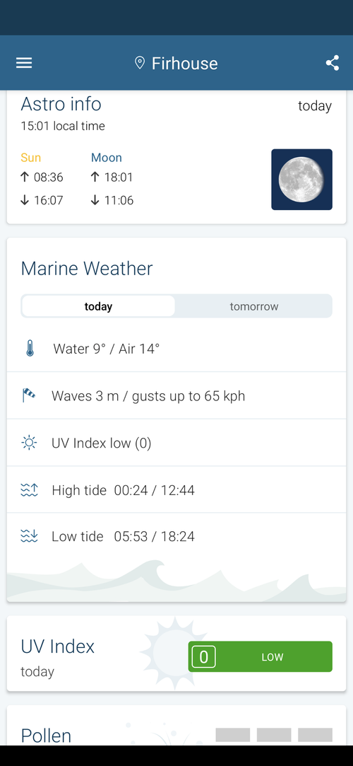Weather & Radar hourly forecast