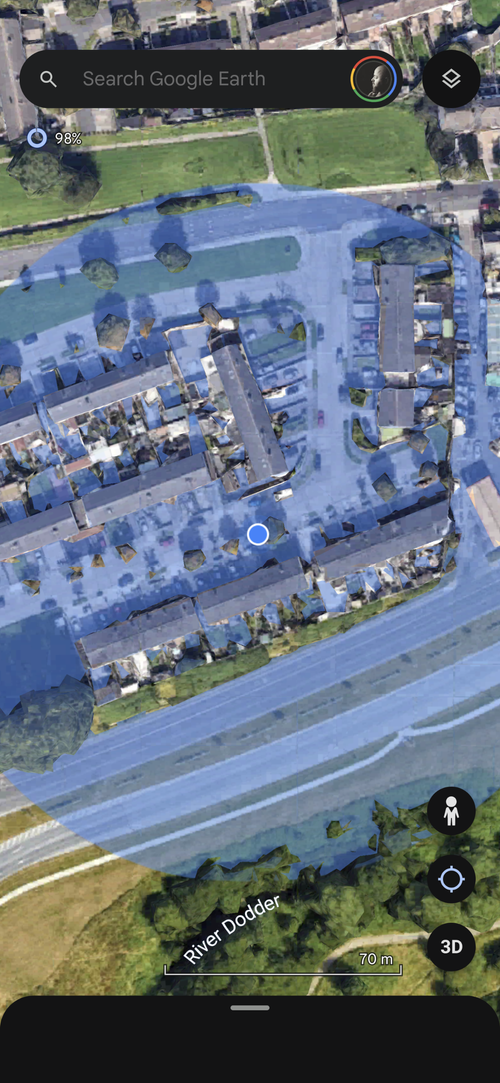 Google Earth 3D terrain view