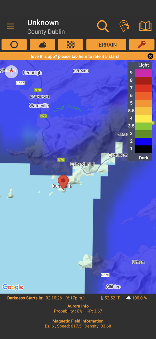 Light Pollution Map Bortle scale