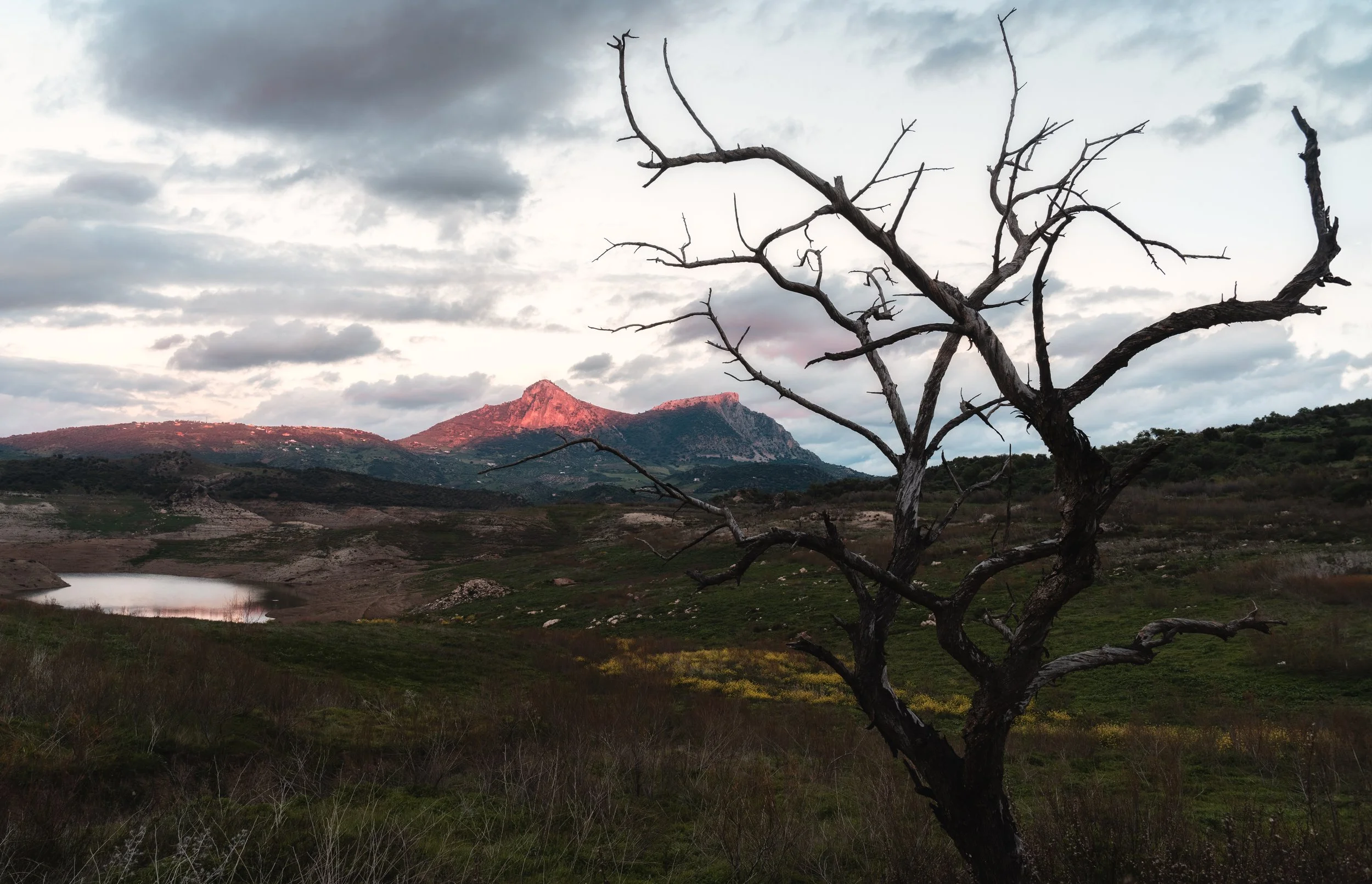 Golden hour mountain light Zahara de la Sierra