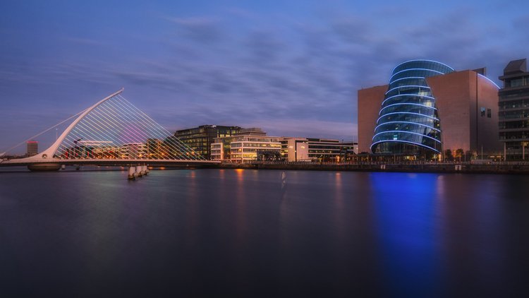Dublin city blue hour