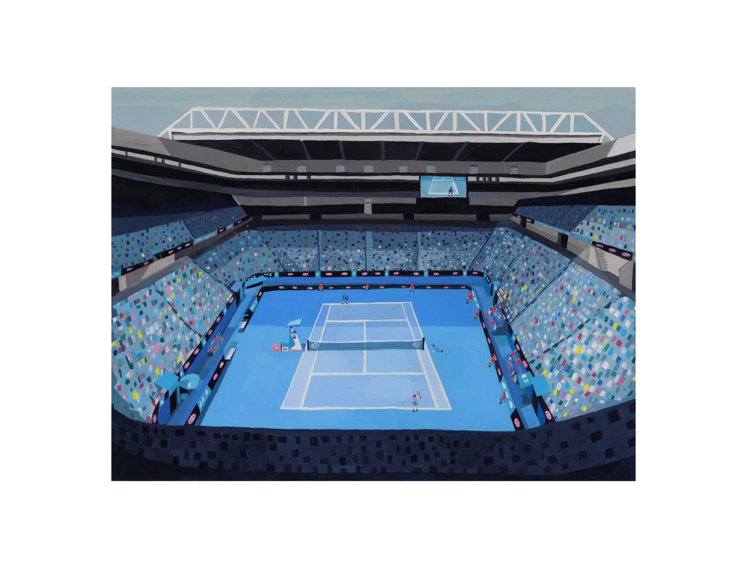   Rod Laver Arena  (2018) 10×14in acrylic gouache 