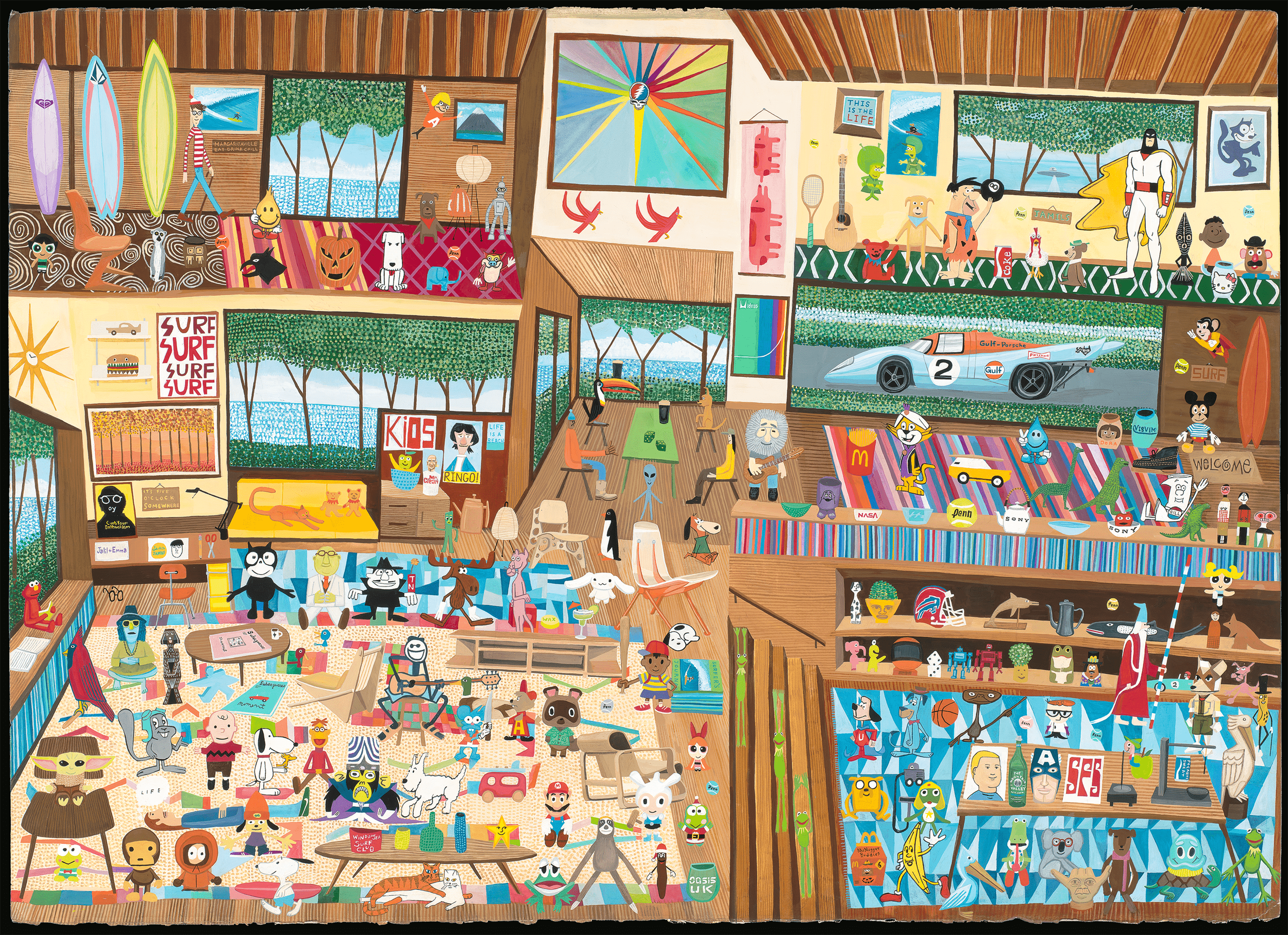   Life's Good  (2024) 44×30in acrylic gouache  © Andrew Watch 