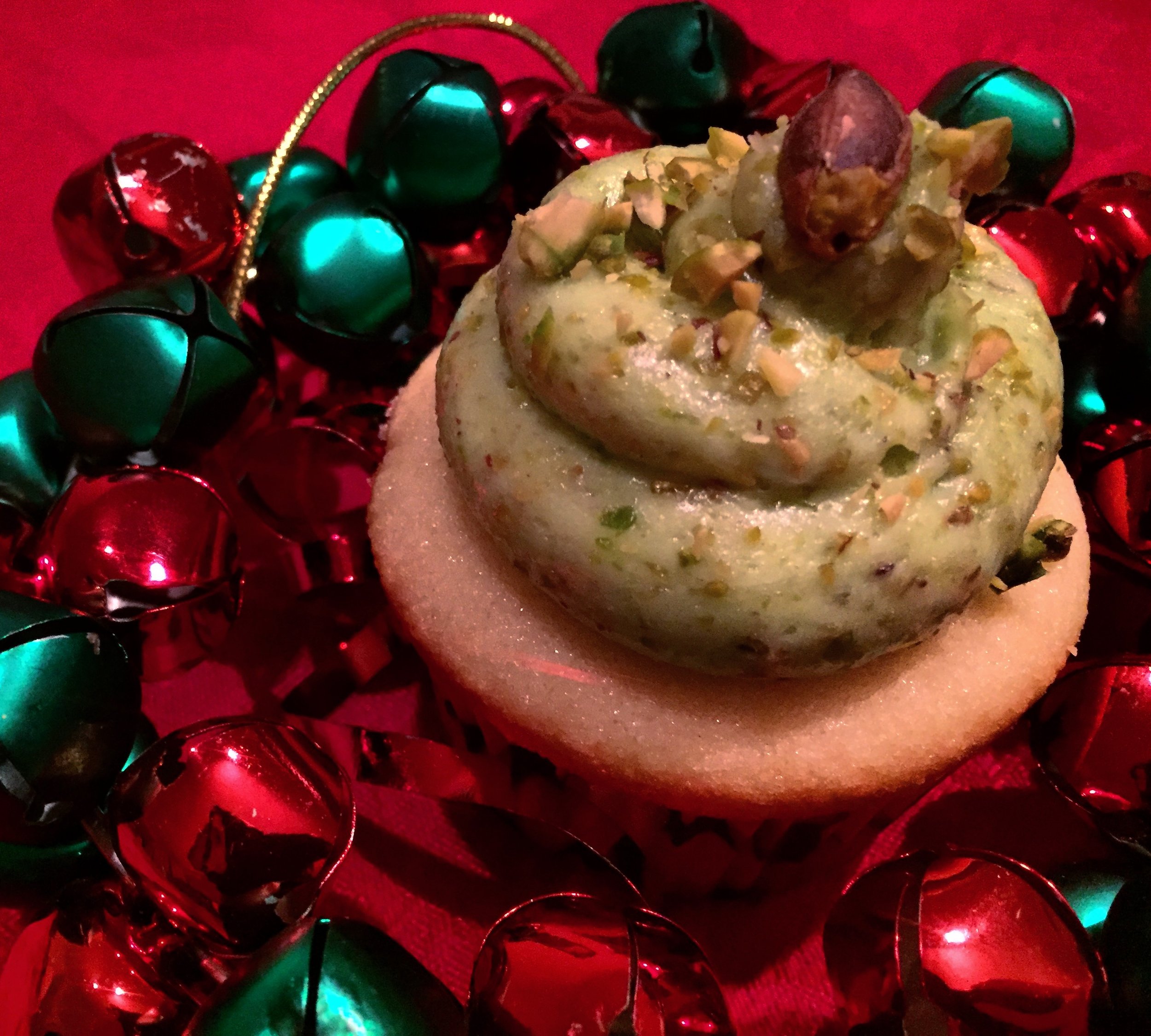 Almond Cake with Pistachio Buttercream