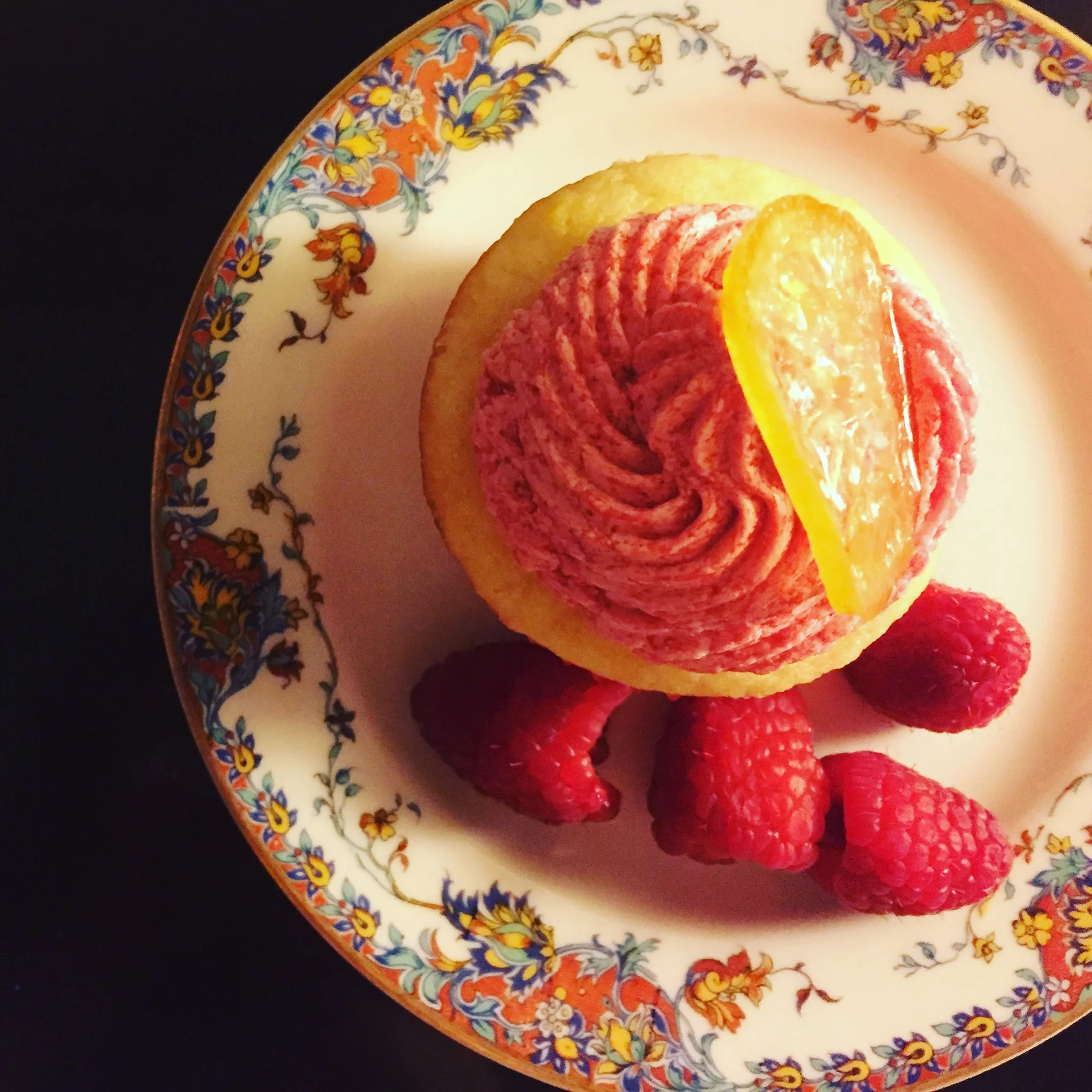 Lemon Cake with Fresh Raspberry Buttercream
