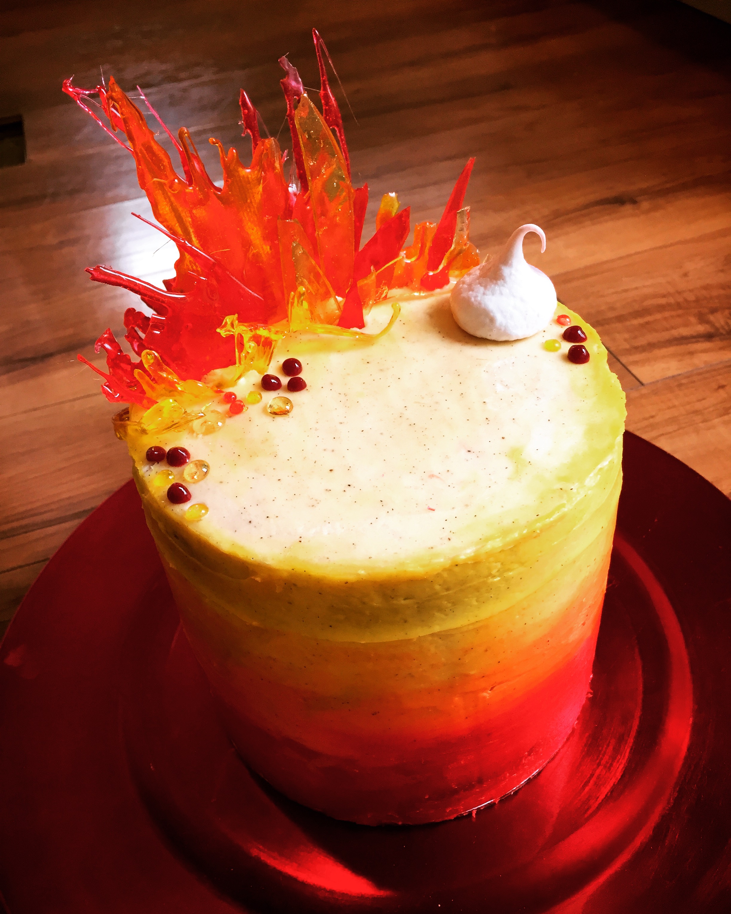 Almond Cake with Vanilla Bean Swiss Meringue Buttercream