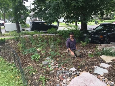 First tier of raingarden basin