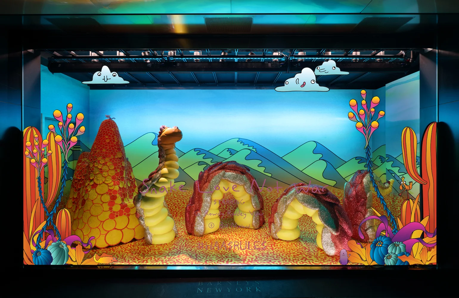 Haas Brothers window installation at Barney's New York