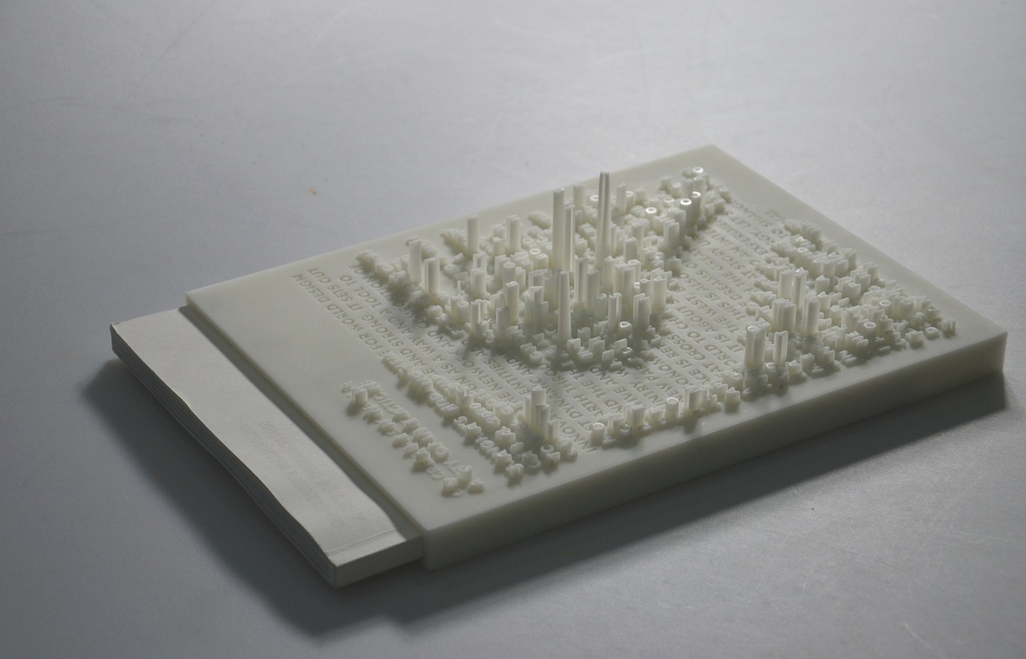 Hongtao Zhou, Textscapes , 2017, Multimedia, Polymer Resin, 8.5" x 11". Courtesy re.riddle, Copyright the artist.