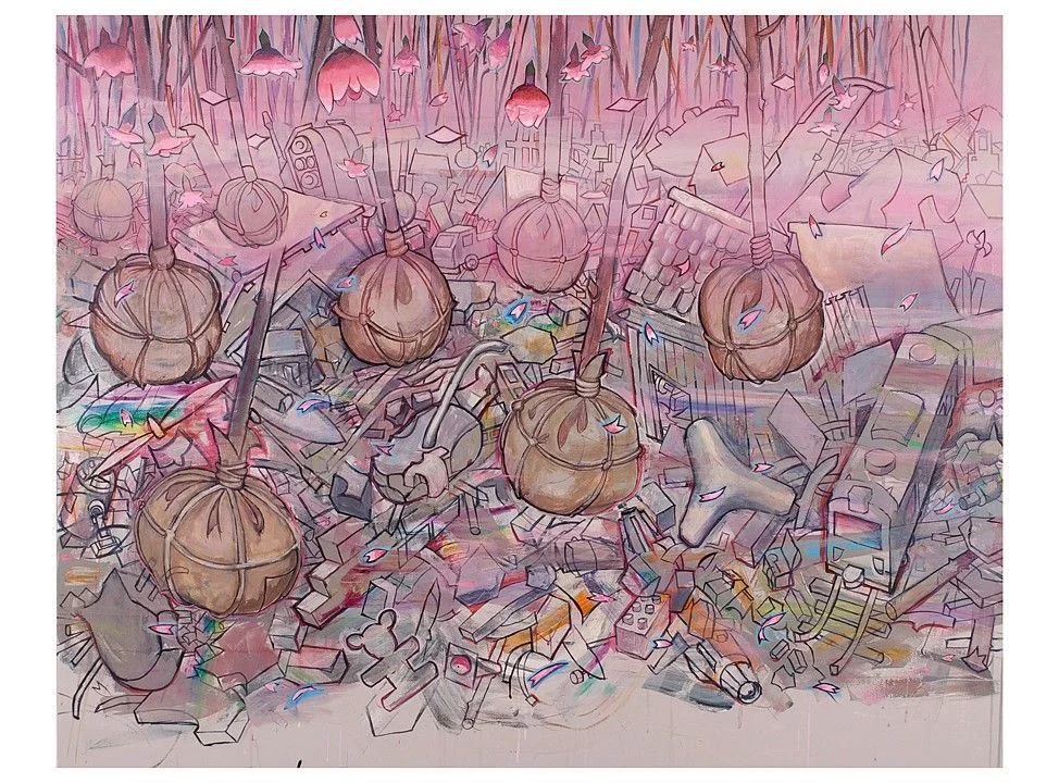 Hiro Sakaguchi, Preparation for Spring, 2013, Acrylic on canvas, 47”x 59”, Courtesy of Seraphin Gallery