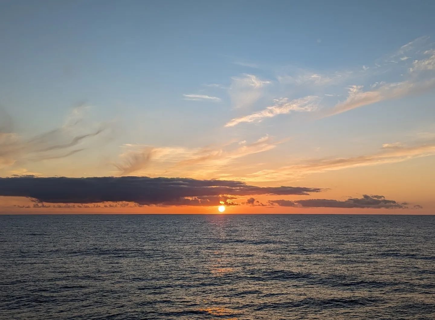 Sunsets at Sea

Five days at sea from America Samoa to Hawaii were filled with so much fun! We crossed the equator and some people needed to kiss the fish. I talked about the ocean's inhabitants.  I learned to play cribbage, to hula, and  enjoyed the