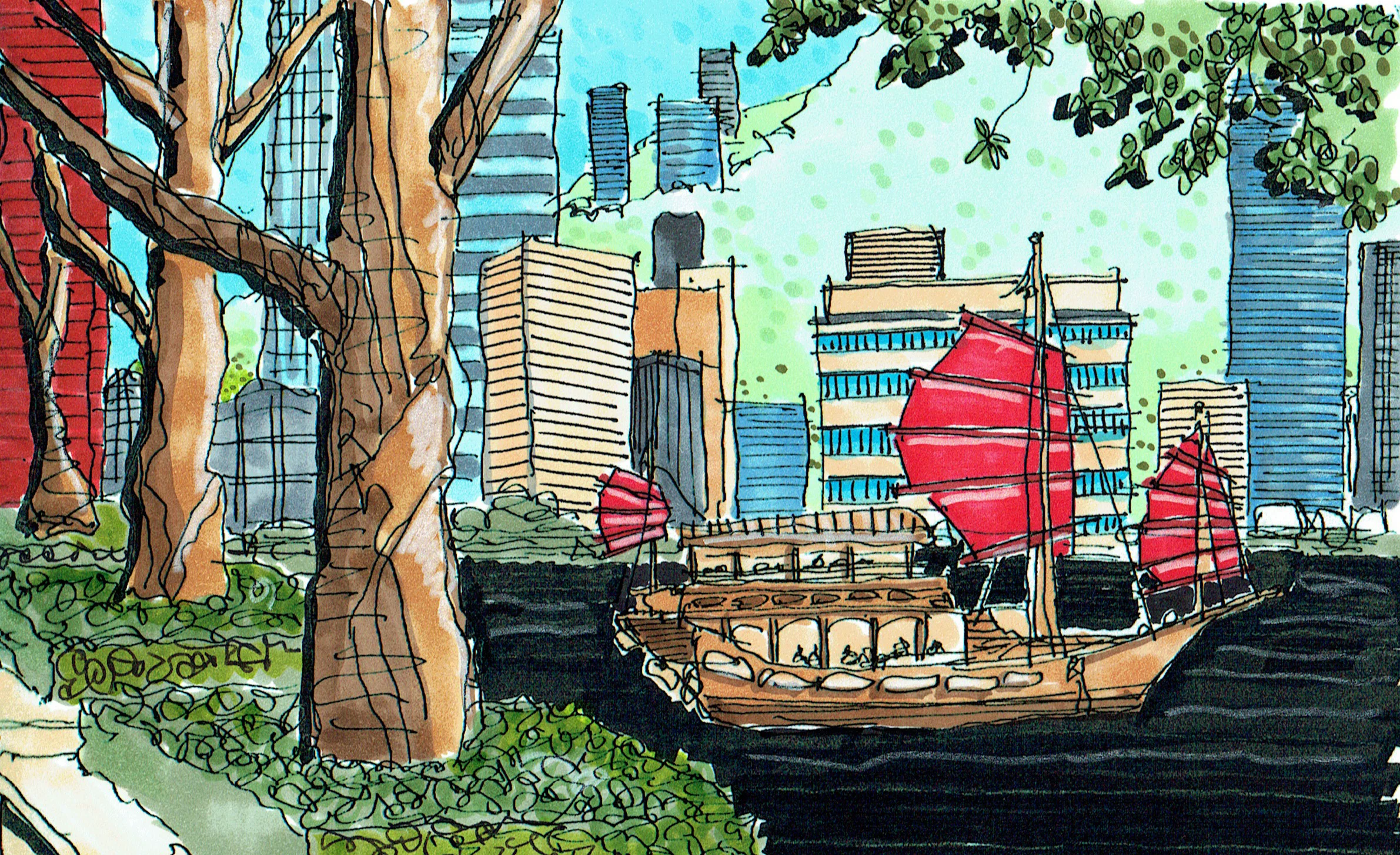 29 hk bay with junk boat color.jpg