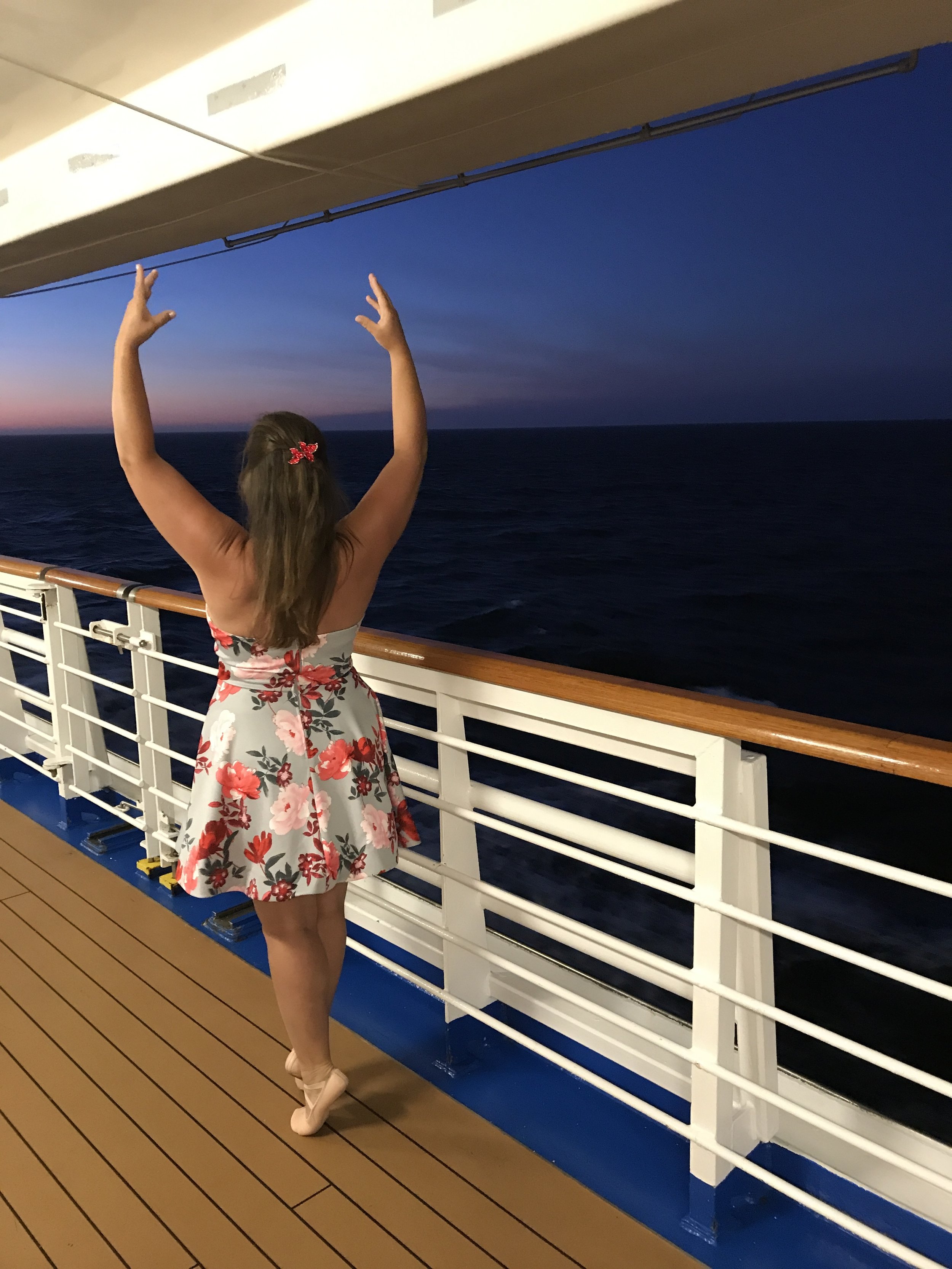 Jayme on a cruise ship