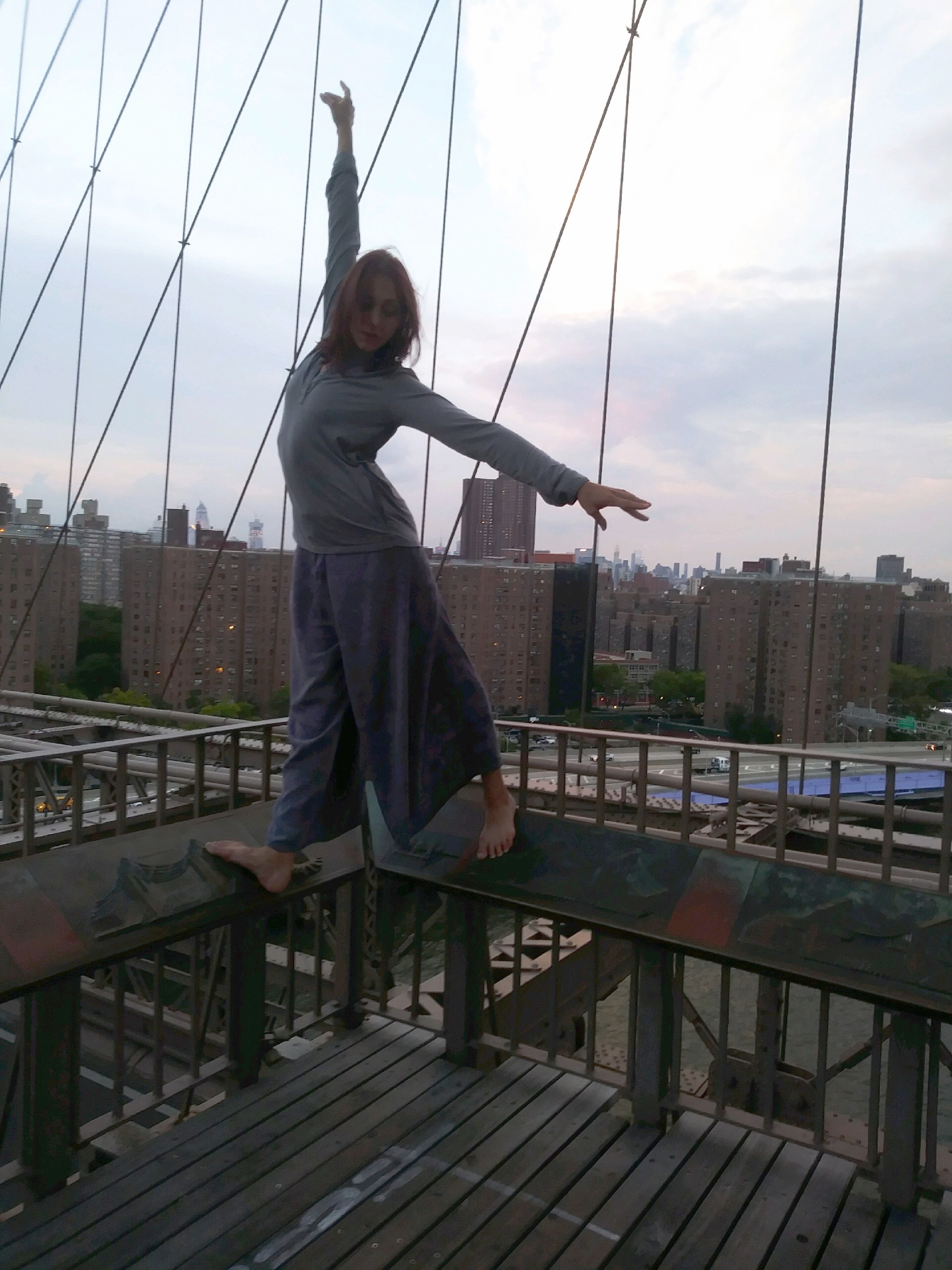 Leah on the Brooklyn Bridge, NYC