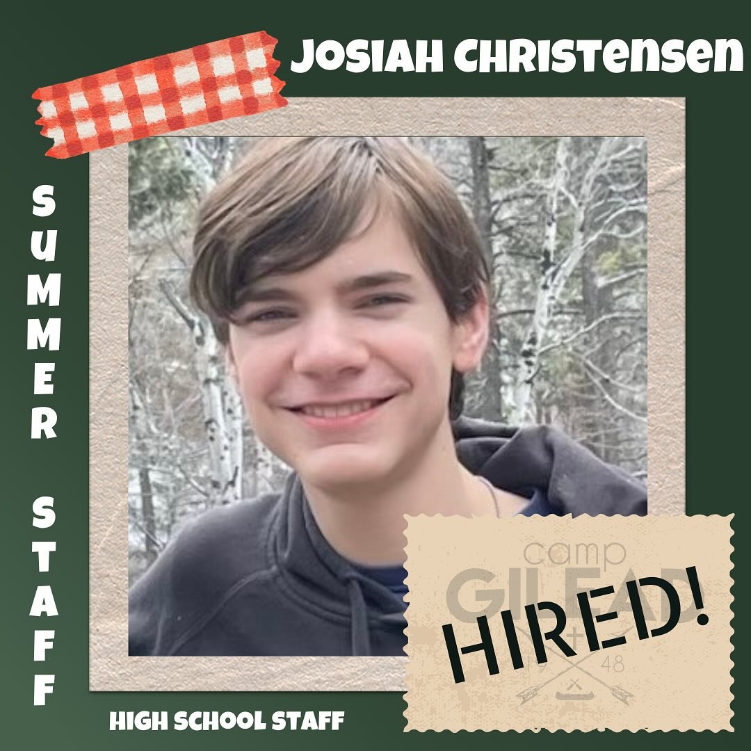 Josiah Christensen is coming back to Gilead this summer as a CIT! 🙌🏼 Josiah enjoys running, he&rsquo;s learning to play the harmonica, and he recently acted in a production of Into the Woods! Josiah enjoys serving in many different roles at Camp Gi