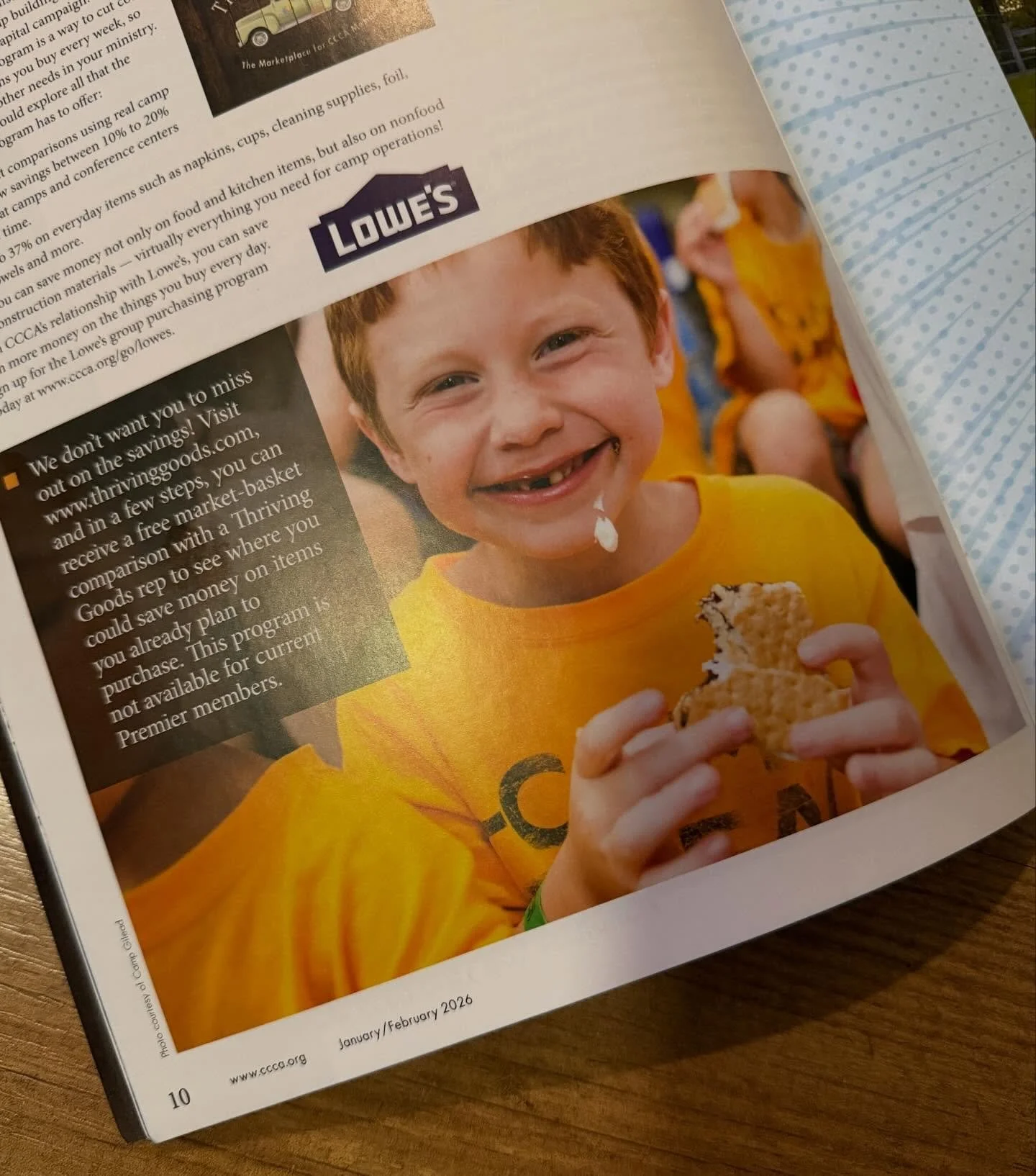 Did you know that Camp Gilead is part of the Christian Camp &amp; Conference Association? CCCA is a national organization that partners with camps like ours to help maximize their ministry. This is a picture from Camp Gilead featured in their January