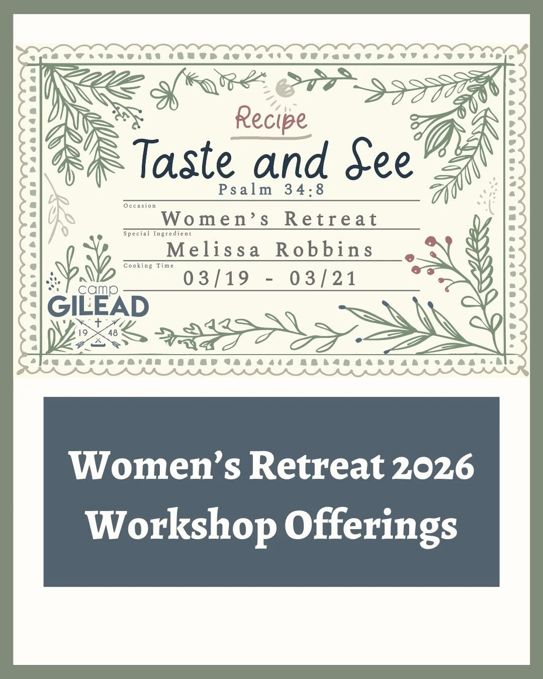 Check out this year&rsquo;s Women&rsquo;s Retreat workshops! 🍯 Taste and See that the Lord is good through a variety of topics including charcuterie, tamales making, and even personal spiritual disciplines. There&rsquo;s lots of room still, find a f