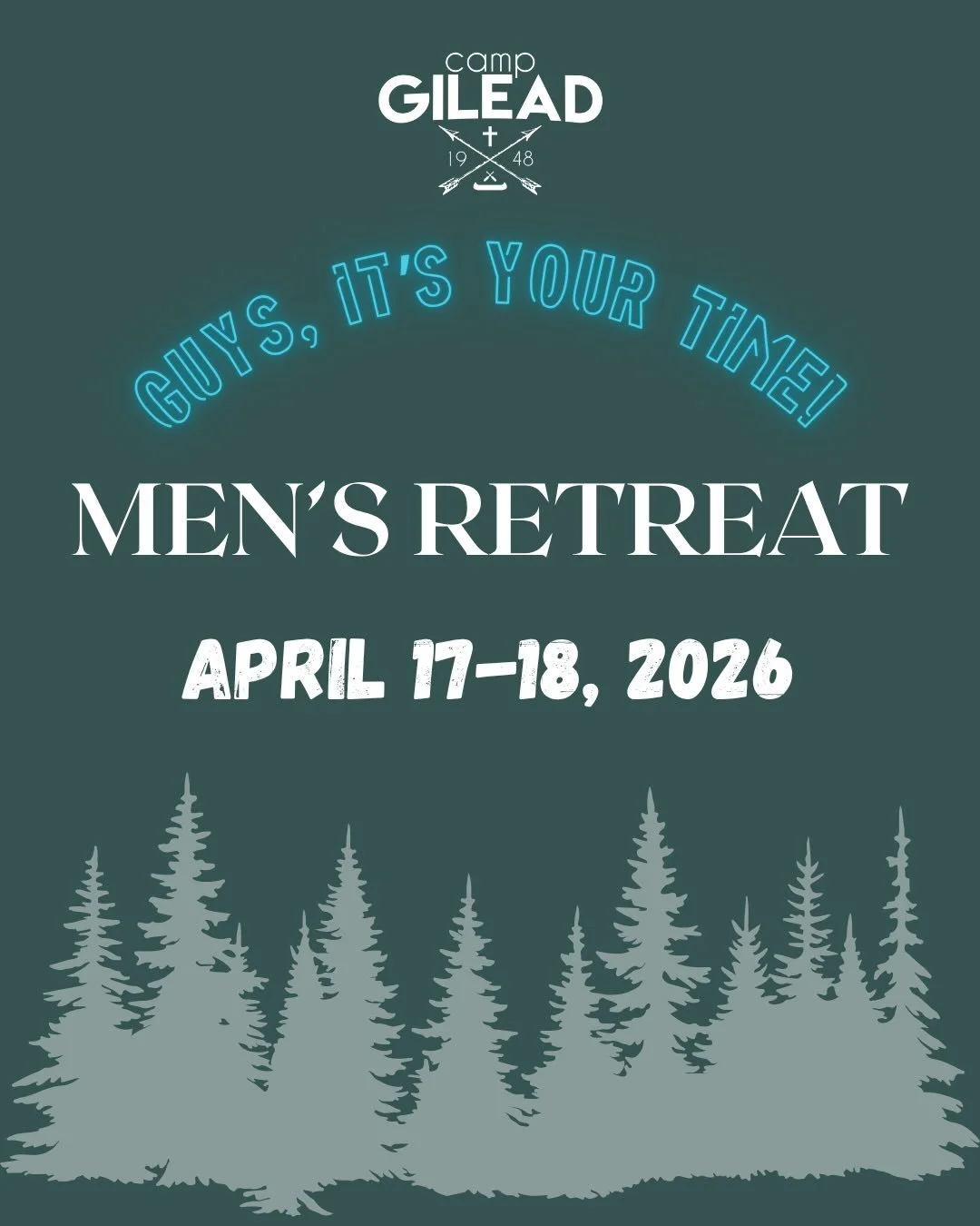 🌲 Guys, it&rsquo;s YOUR time! The Men&rsquo;s Retreat is coming up on April 17-18 with fellowship, lots of meat, time in God&rsquo;s creation, and chapels with speaker Pastor Adam Harris from First Baptist in East Wenatchee. Register at campgilead.o