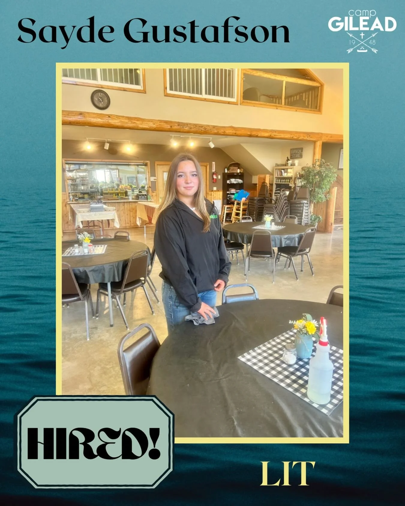 📣WELCOME BACK SAYDE!📣 Sayde Gustafson is returning to the Camp Gilead 2026 Summer Staff as an LIT! Sayde loves serving both at Camp Gilead and Peniel Ranch, another camp closer to home for her. She&rsquo;s looking forward to serving the Lord and th