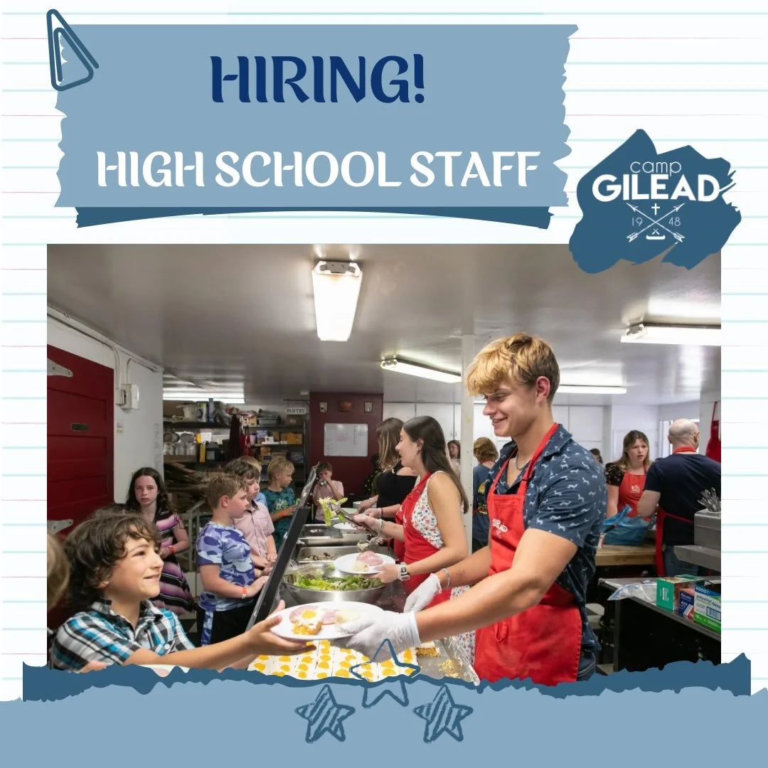 Camp Gilead is hiring High School Staff this summer! 🏕️ High School Staff have the opportunity to serve in this leadership training program at camp in 3-week sessions. Why apply to be on High School Staff? To get an opportunity to make close friends