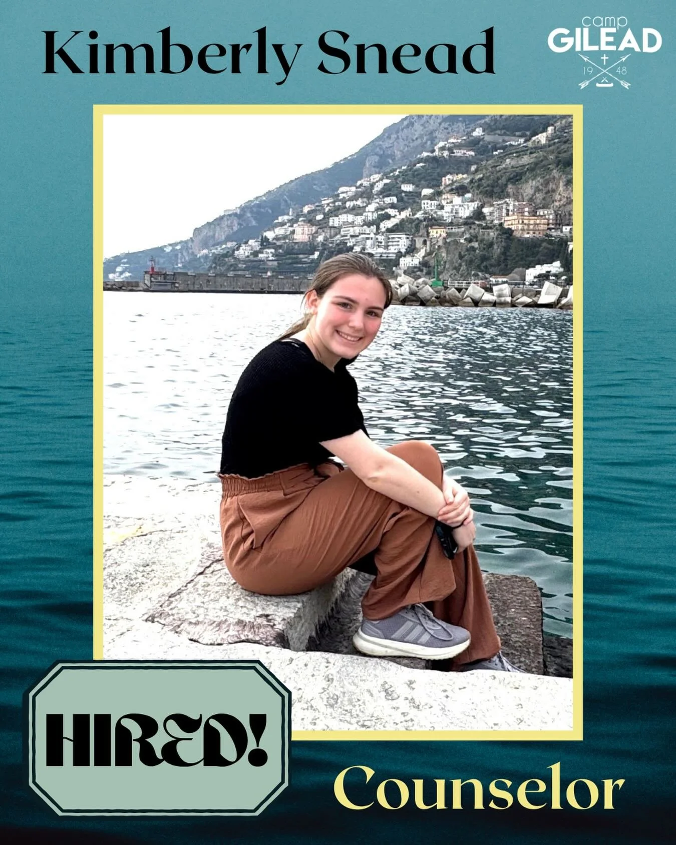 📣WELCOME KIMBERLY!📣 We are pleased to announce that Kimberly Snead is OFFICIALLY HIRED as a Counselor for the Summer 2026 Staff! Kimberly is a student at Gonzaga University (@gonzagau) and spent her last semester studying abroad in Florence, Italy,