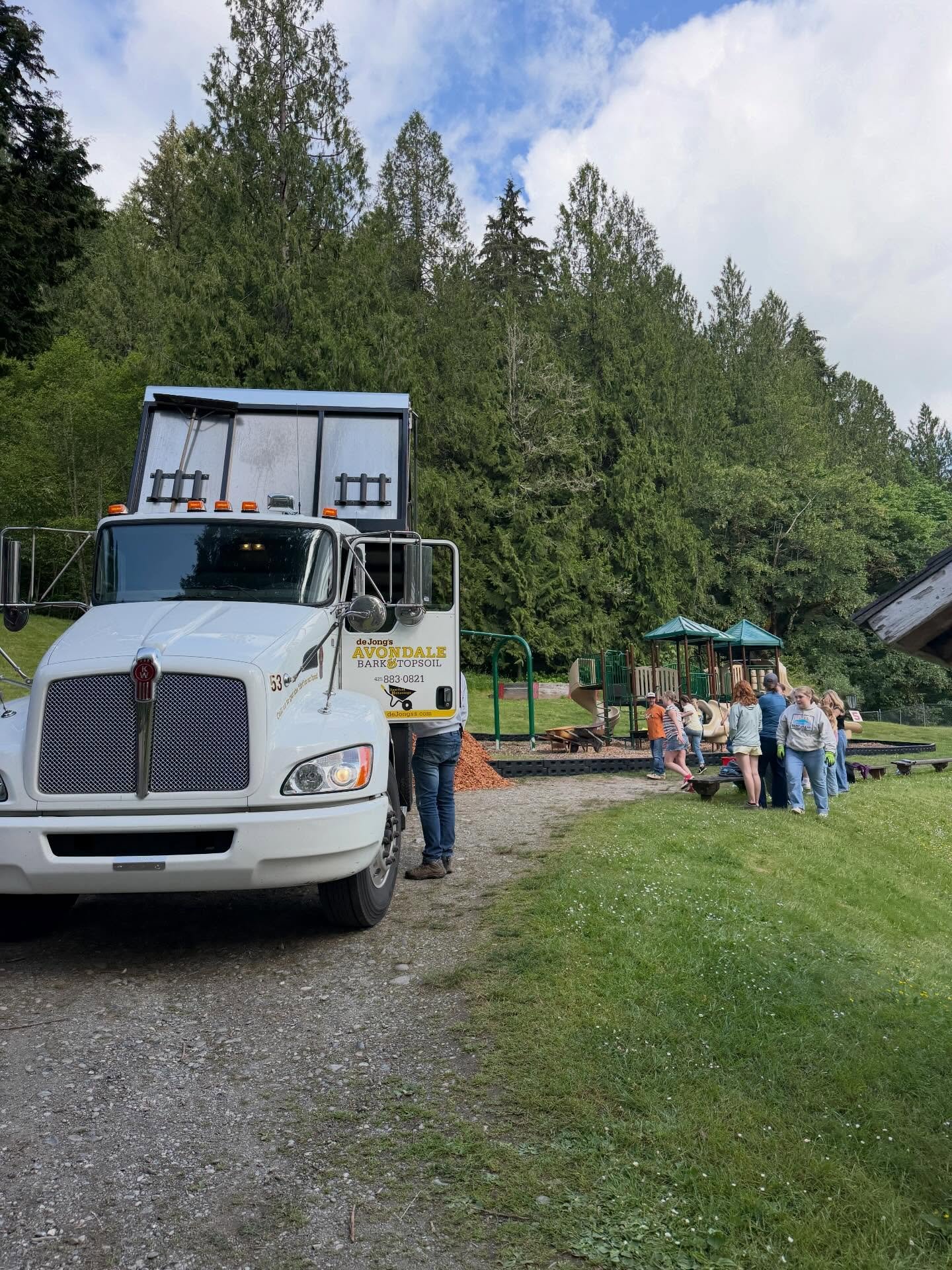 In case you missed it, Kimberly&rsquo;s Playground received two truckloads of wood chips over the weekend and were spread by our wonderful High School Staff! The swings were also installed and Kenan Mallory was the first to swing on them. &hearts;️ T