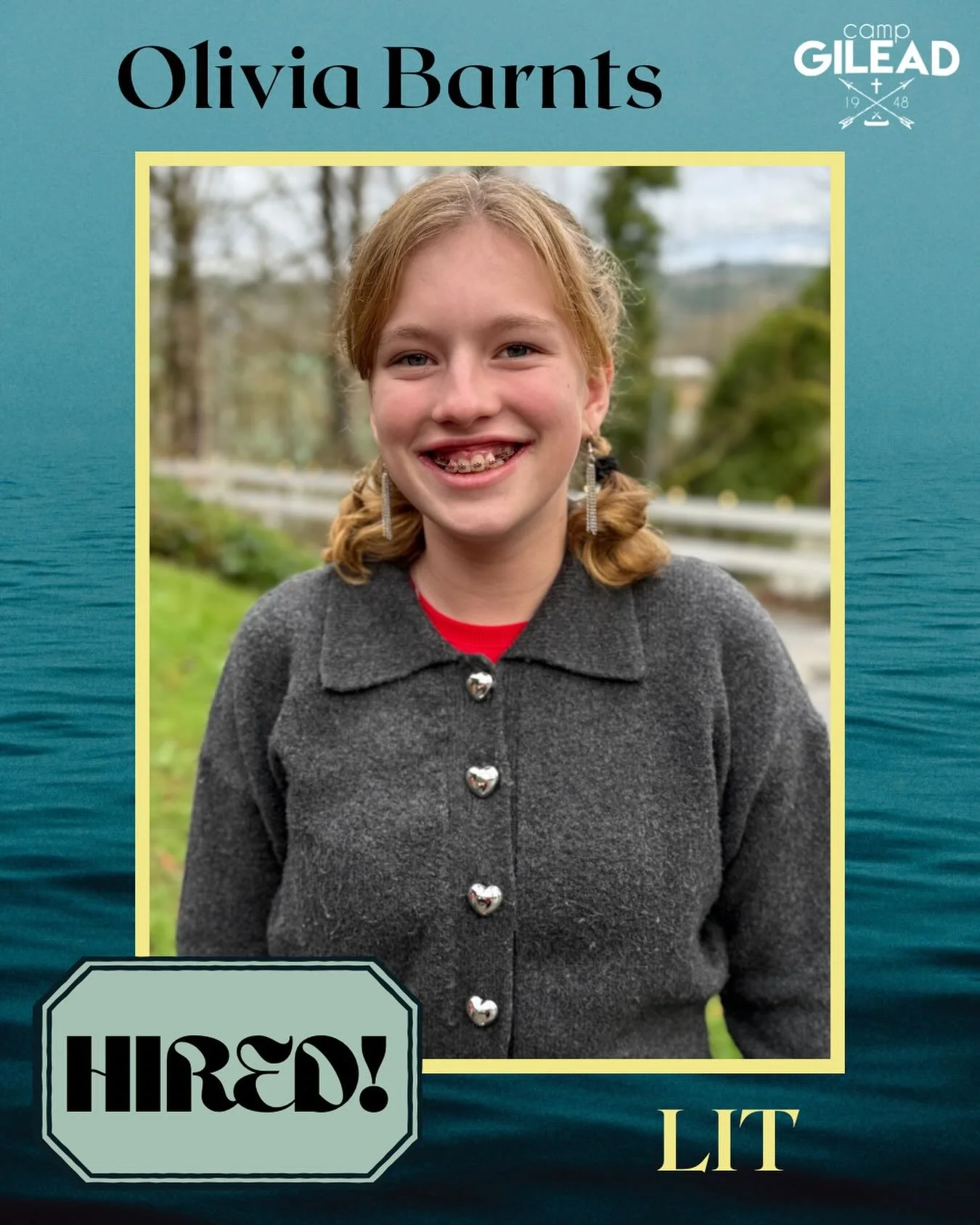 📣WELCOME OLIVIA!📣 We are pleased to announce that Olivia Barnts is hired as an LIT for the Summer 2026 High School Staff! She is looking forward to making new friends, serving the campers, and officially being part of the Camp Gilead staff for the 