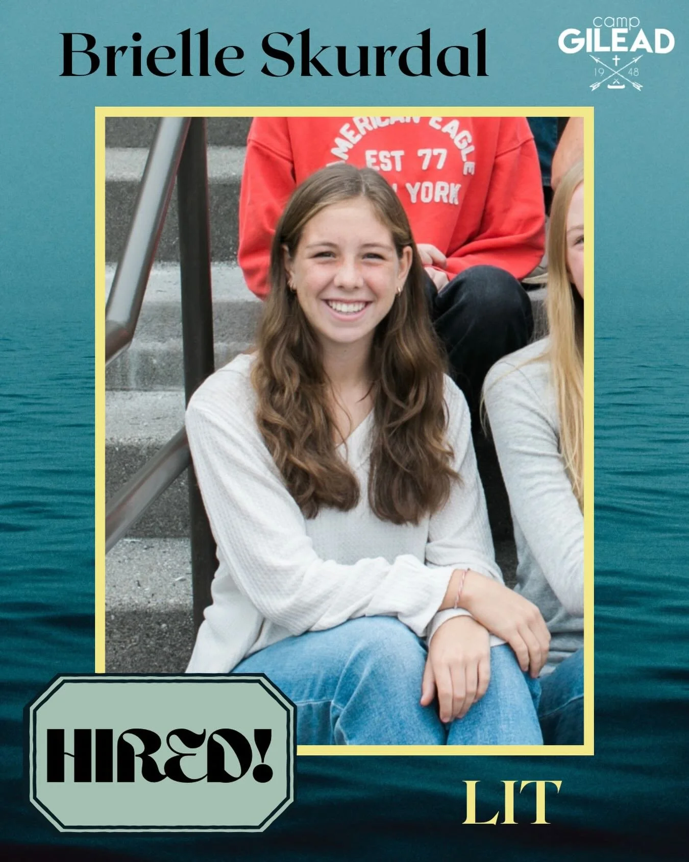 📣WELCOME BRIELLE!📣 Brielle Skurdal is joining the Summer 2026 Staff as an LIT 🔥 Brielle is joining her sister Torah who will be serving part of this summer as a counselor, and she is excited to join Camp Gilead&rsquo;s ministry! 🌊 #ctgstaff2026 #