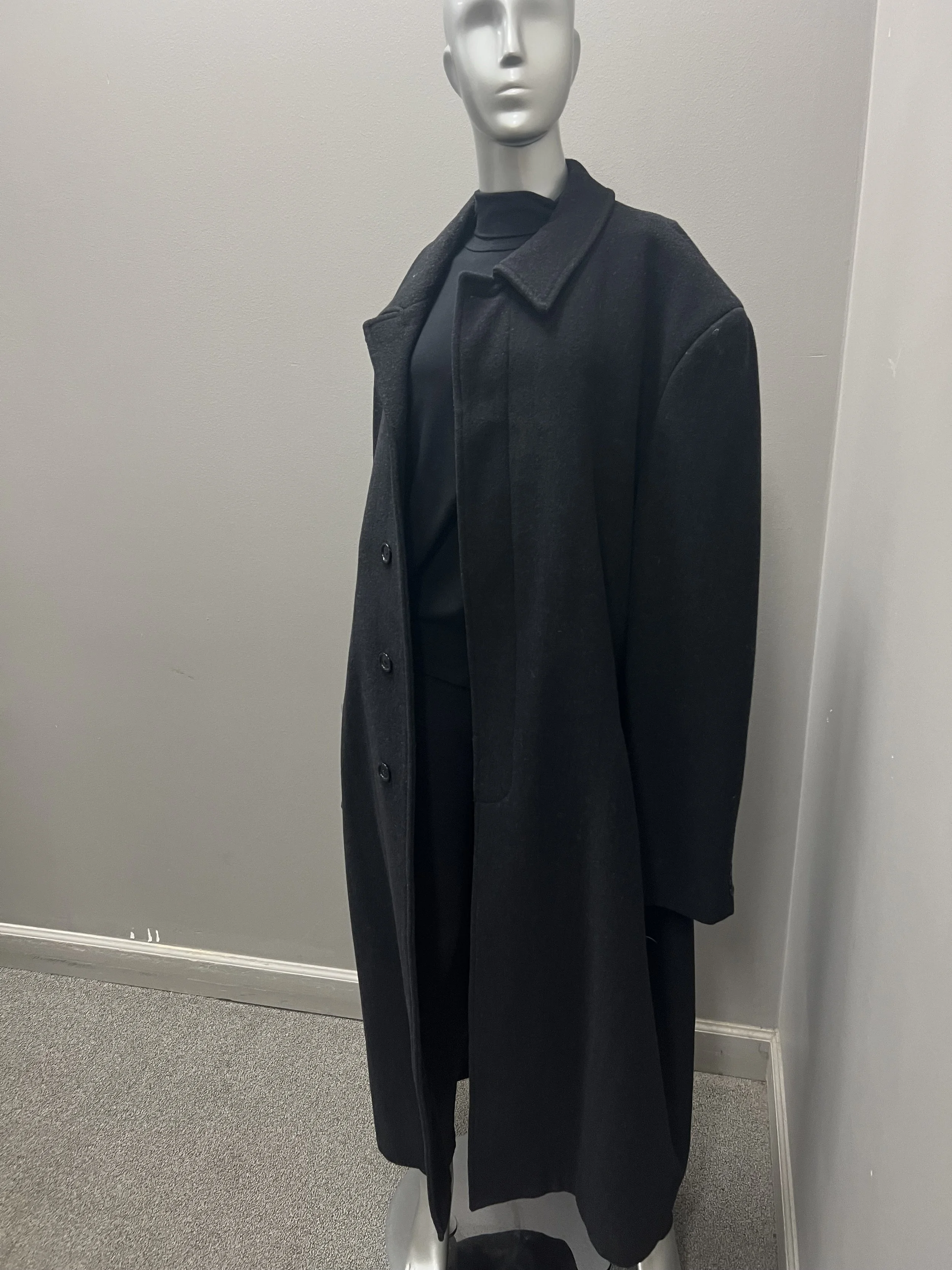 1358CC Men's Black Over Coat XL