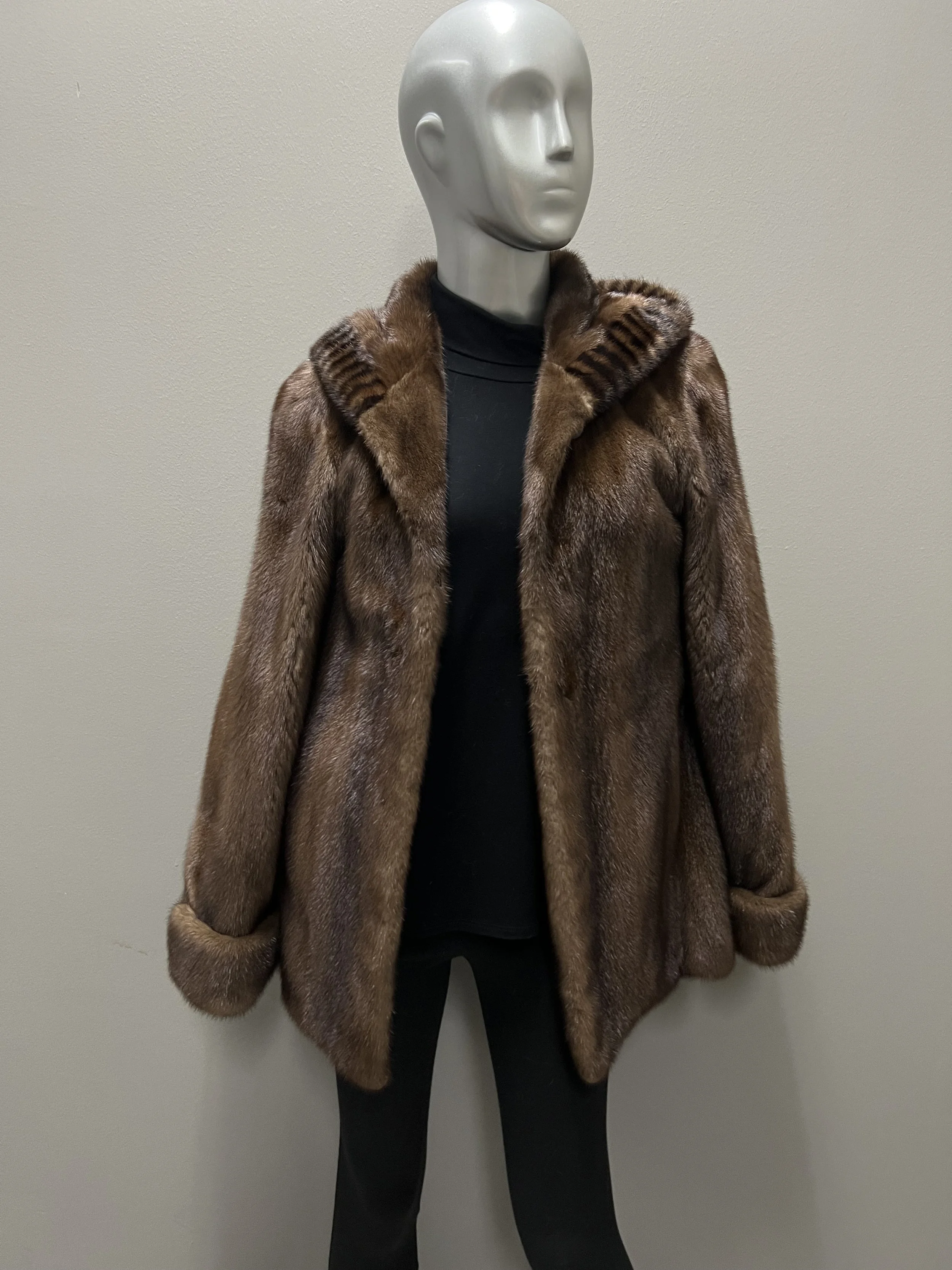 1410CC  Lunaraine Mink Jacket W/Hood   Small