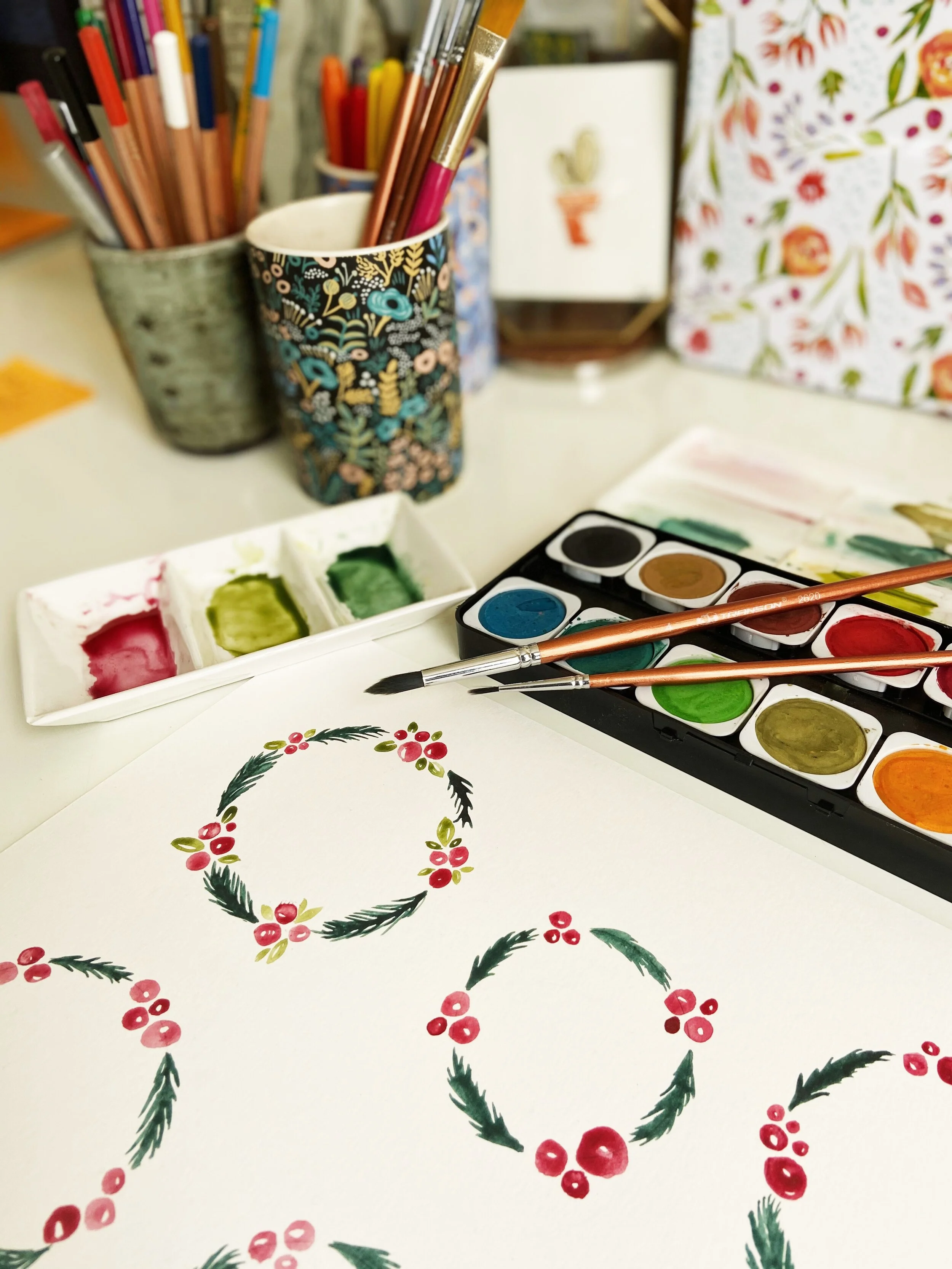 VIRTUAL Holiday Watercolor Workshop | Sun Dec 17th at 4pm EST