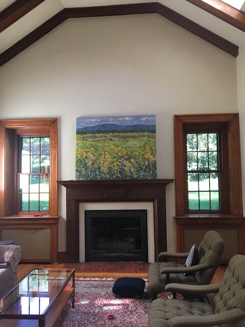 Commissioned piece in Arts and Crafts home.  Finished painting 4x5'