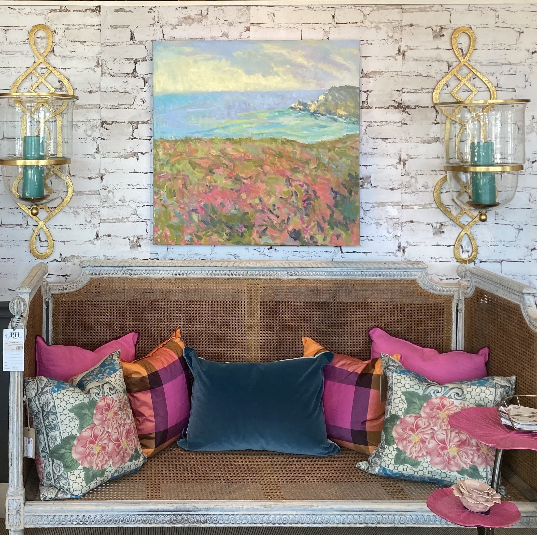 My French coastal painting in the Paysage Home window