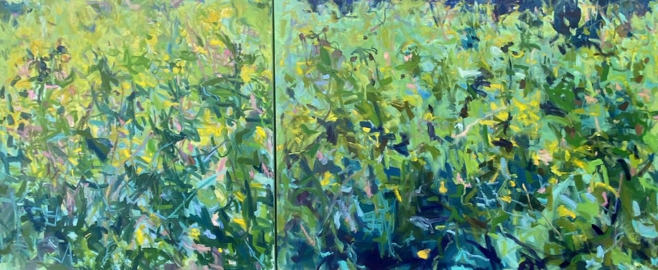 Green Meadow diptych 30x30,30x40