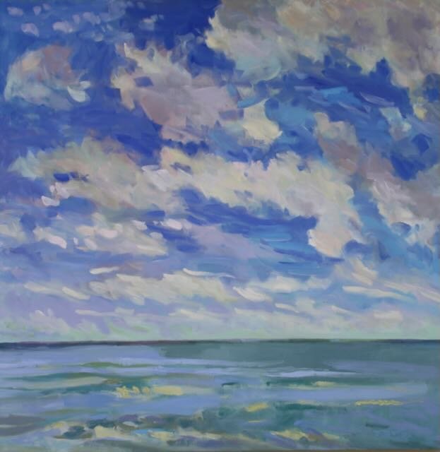 Pink Clouds, Green Sea 32x32