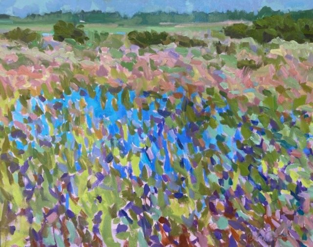 King Tide, Marsh Blues 16x20