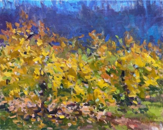 Fall, Trees in the Blue, Woods oil/linen 16x20