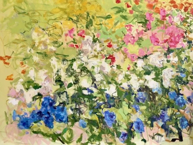 My Garden, In Bloom 36x48 Oil and mixed media