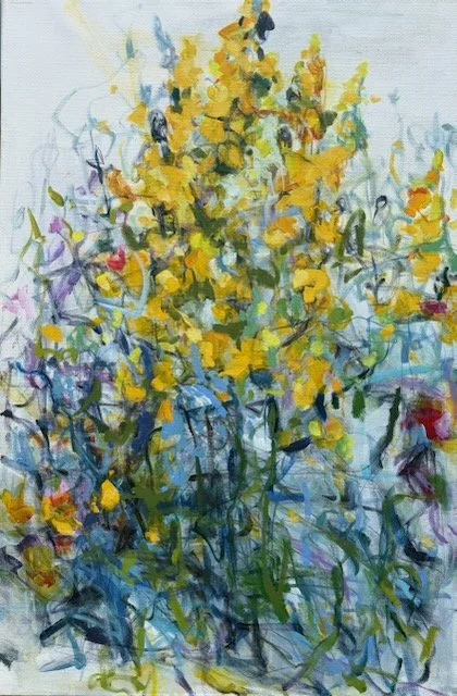 Yellow Mullens 30x40  Oil, acrylic, graphite