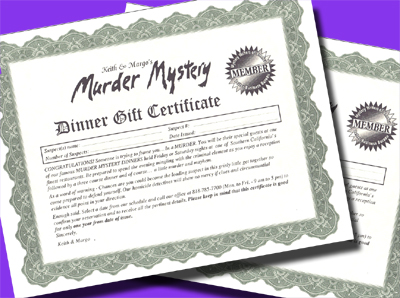 Night of Mystery Gift Card  Murder Mystery Game Gift Card